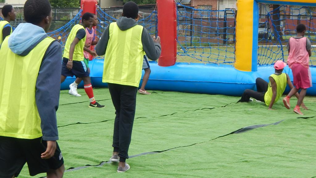 Playing soccer 2