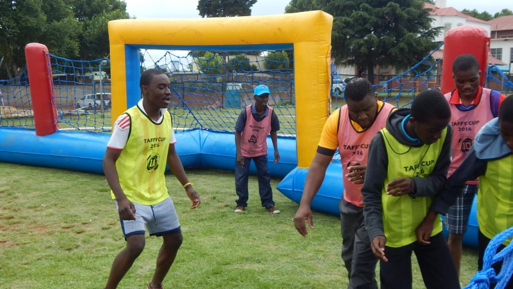 Playing soccer 8