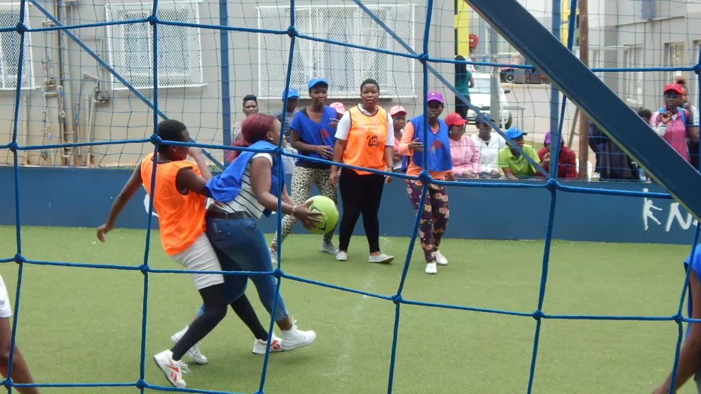 Playing soccer 9
