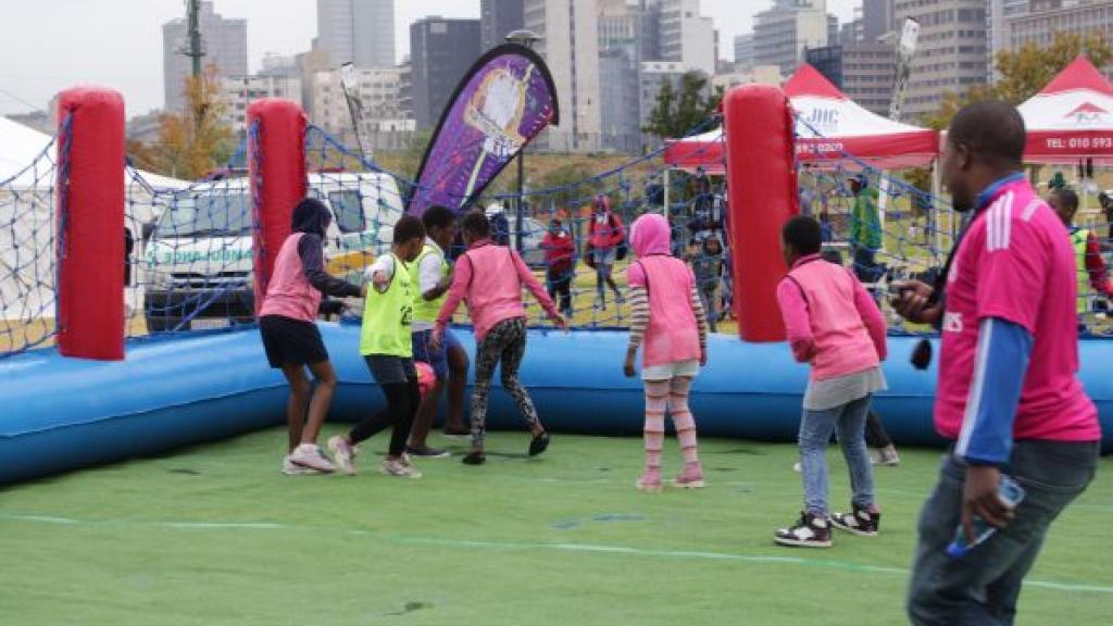 People playing soccer