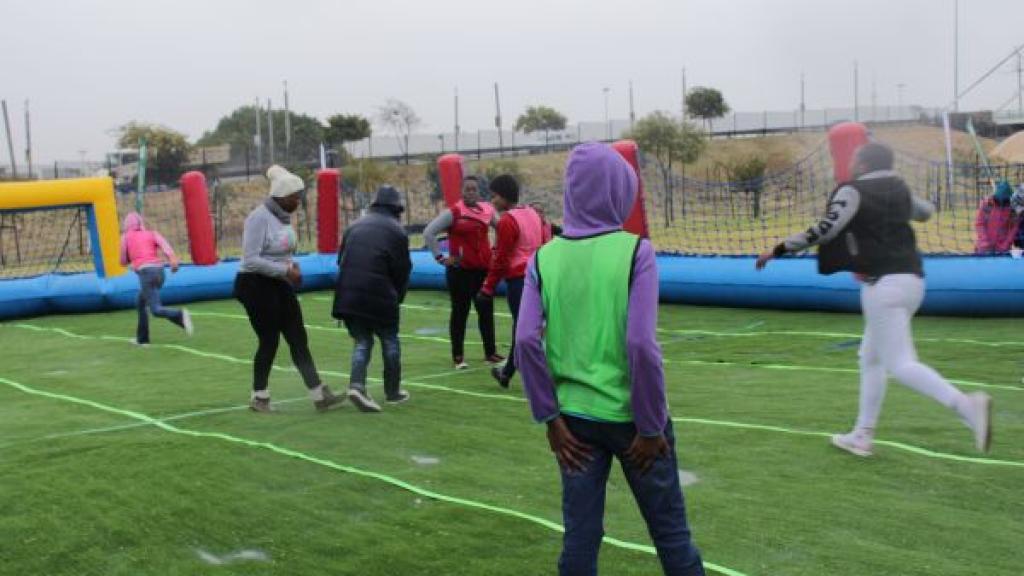 People playing soccer