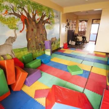 Back view of second play area